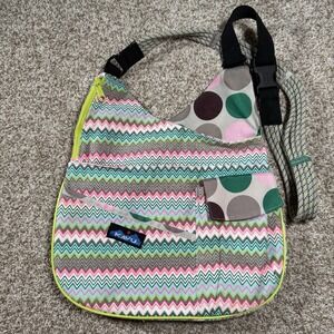 KAVU Rope Colorful Pink Liner Shoulder Canvas Crossbody Polka Dot  Bag Purse